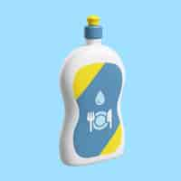 Free PSD 3d rendering of cleaning product