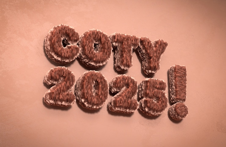 Free PSD 3d rendering of color of the year text
