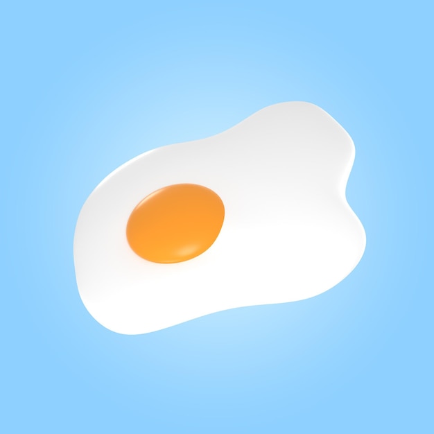 Free PSD 3d rendering of delicious fried egg