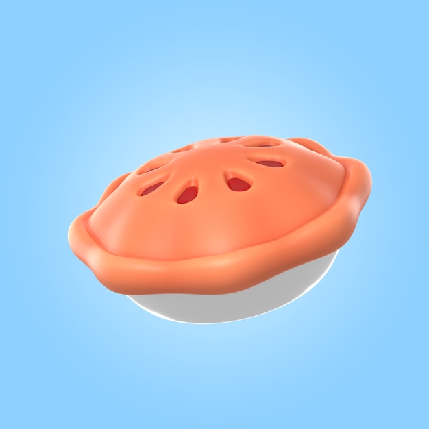 Free PSD 3d rendering of delicious pie