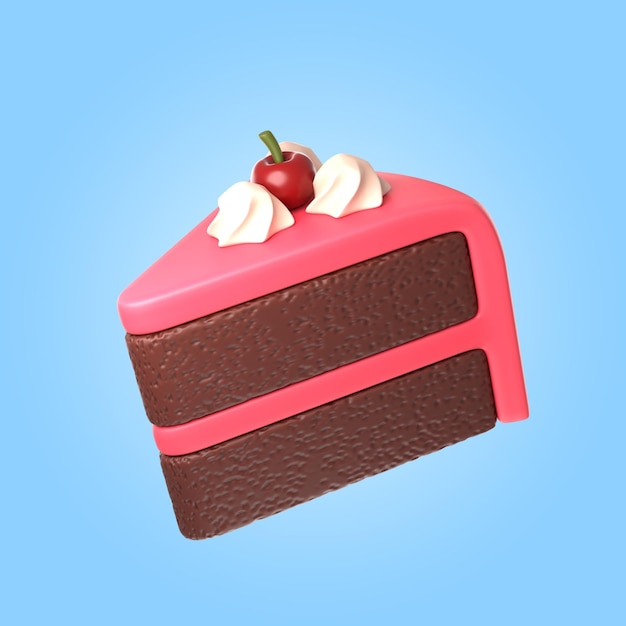 3d rendering of delicious piece of cake