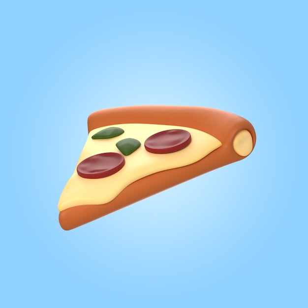 3d rendering of delicious pizza slice