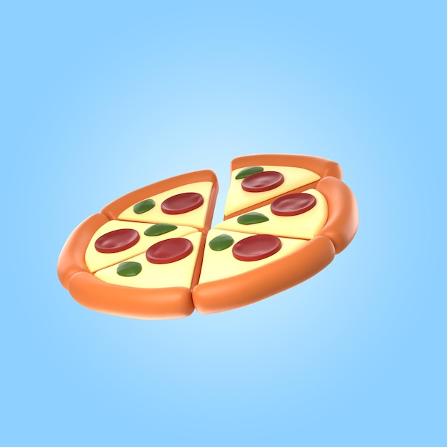 3d rendering of delicious pizza