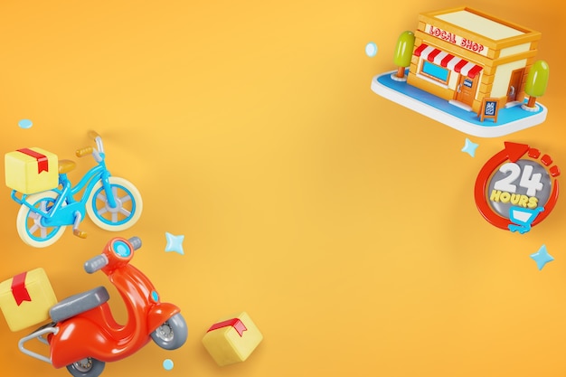 3d rendering of delivery sales background