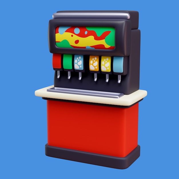 Free PSD 3d rendering of diner restaurant item