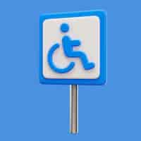 Free PSD 3d rendering of disability icon