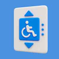 PSD gratuito rendering 3d dell'icona della disabilità