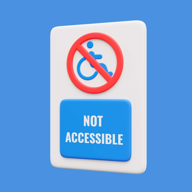 PSD gratuito rendering 3d dell'icona della disabilità