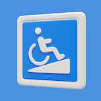 PSD gratuito rendering 3d dell'icona della disabilità