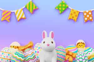 Free PSD 3d rendering of easter background