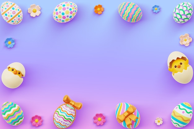 Free PSD 3d rendering of easter background