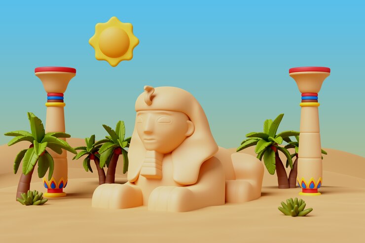 मुफ़्त PSD 3d rendering of egypt illustration