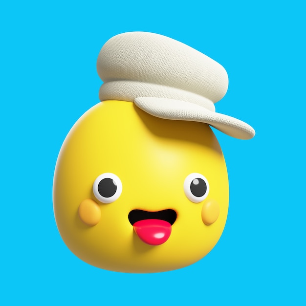 Free PSD 3d rendering of emoji icon