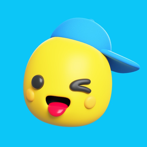 Free PSD 3d rendering of emoji icon