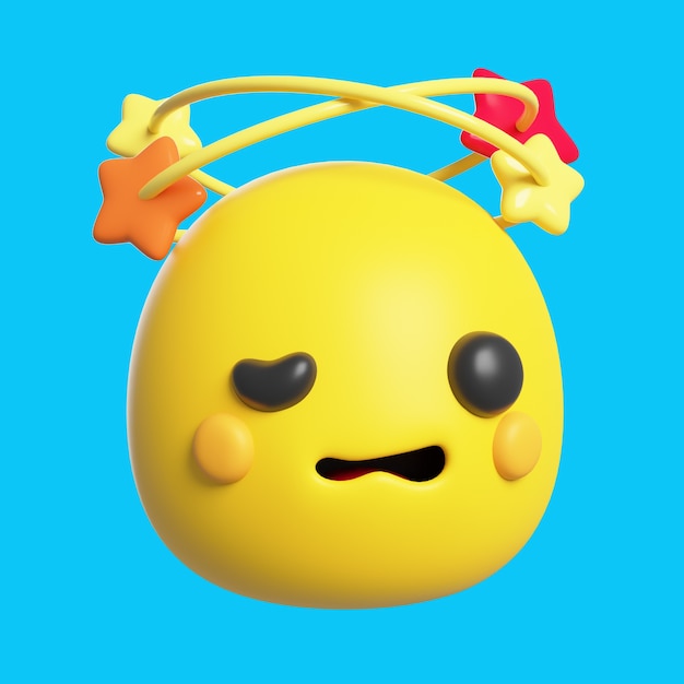 Free PSD 3d rendering of emoji icon