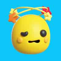 Free PSD 3d rendering of emoji icon