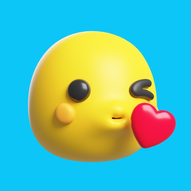 Free PSD 3d rendering of emoji icon