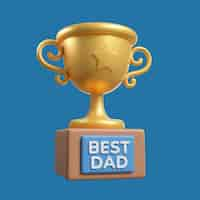 Free PSD 3d rendering of father's day icon