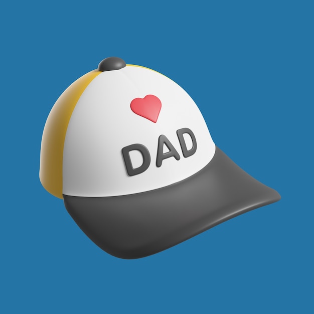 Free PSD 3d rendering of father's day icon