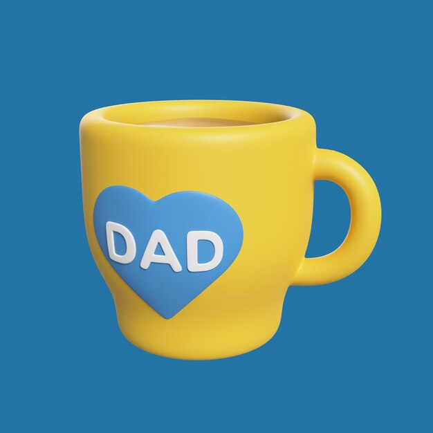 Free PSD 3d rendering of father's day icon