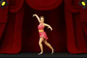 Free PSD 3d rendering of female dancer