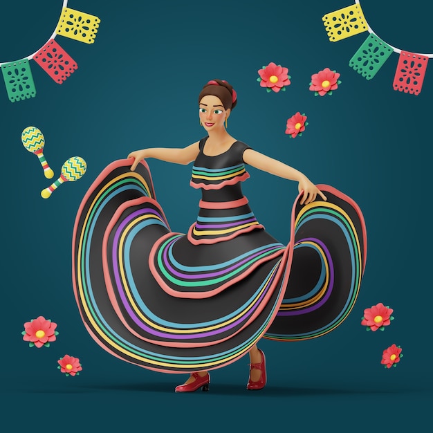 3d rendering of female dancer