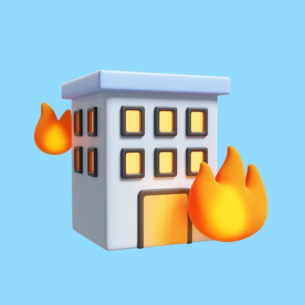 Rendering 3d dell'icona del vigile del fuoco