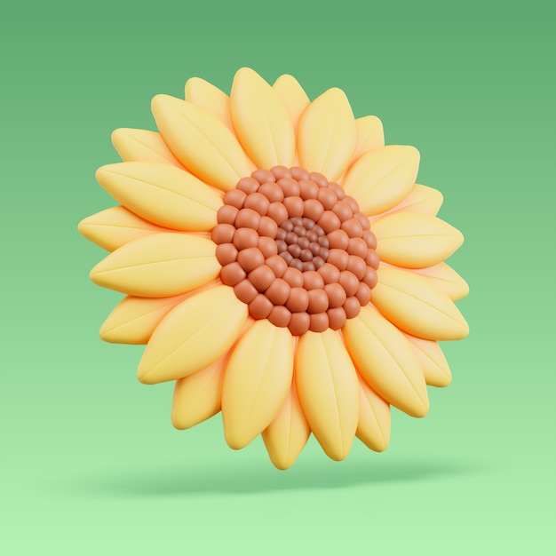 PSD gratuito rendering 3d dell'icona dei fiori