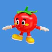 Free PSD 3d rendering of food  friend character