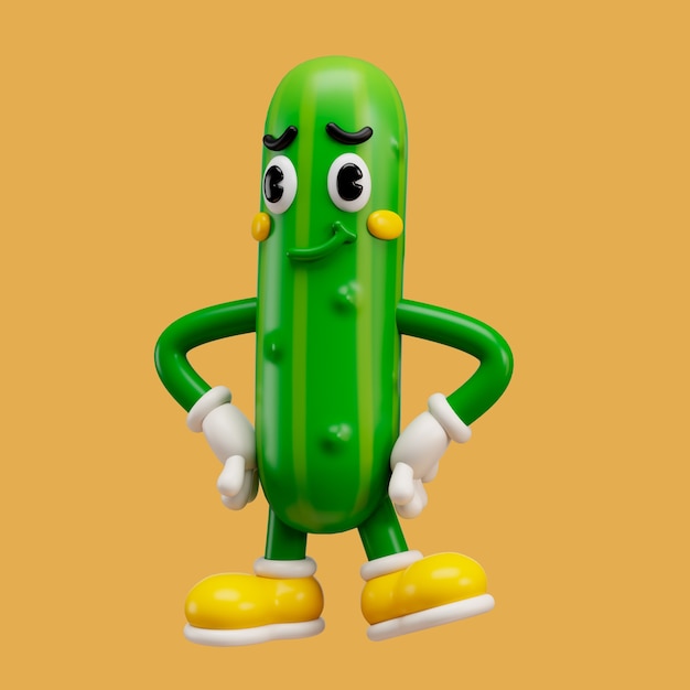 3d rendering of food  friend character