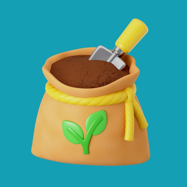 Free PSD 3d rendering of garden icon