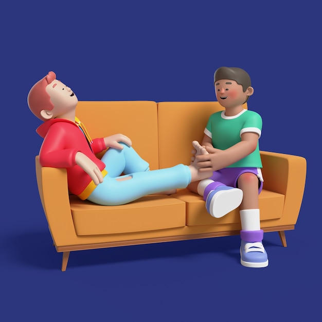 3d rendering of gay couple