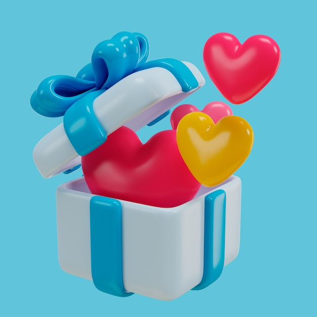 Free PSD 3d rendering of gift box icon