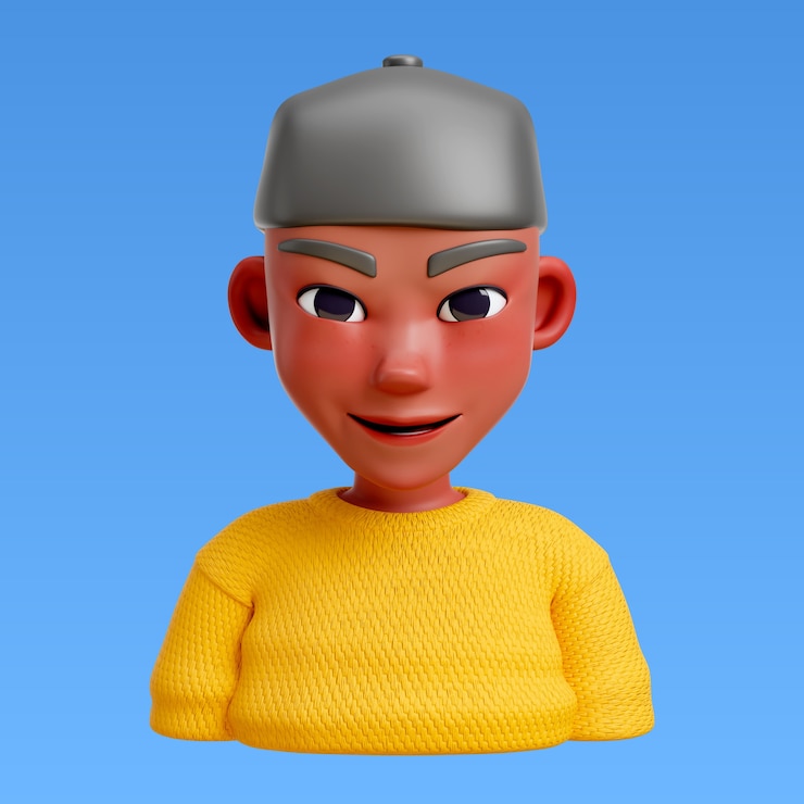 Free PSD 3d rendering of hair style for avatar design