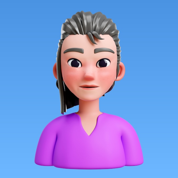 3d rendering of hair style for avatar design