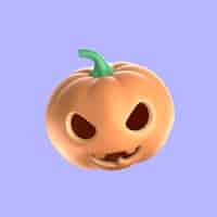 Free PSD 3d rendering of halloween jack o lantern icon