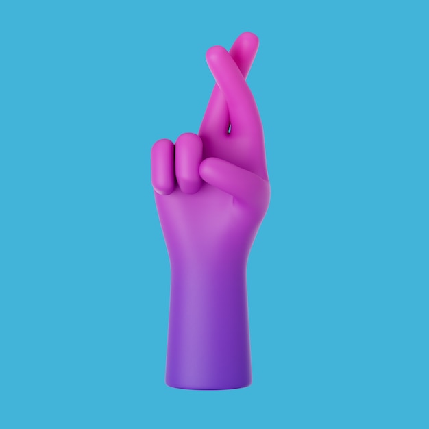 Free PSD 3d rendering of hand gesture