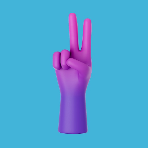 Free PSD 3d rendering of hand gesture