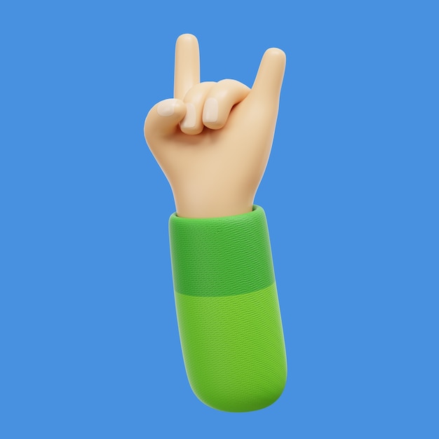 3d rendering of hand gesture