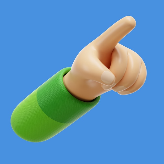 Free PSD 3d rendering of hand gesture