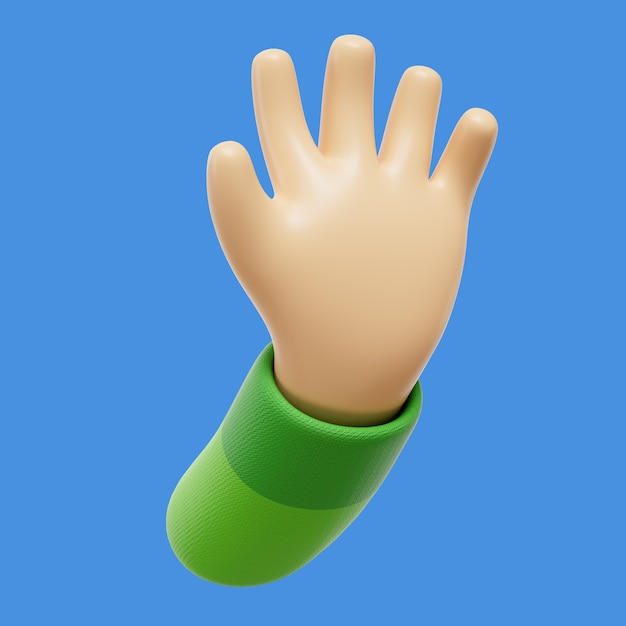 Free PSD 3d rendering of hand gesture