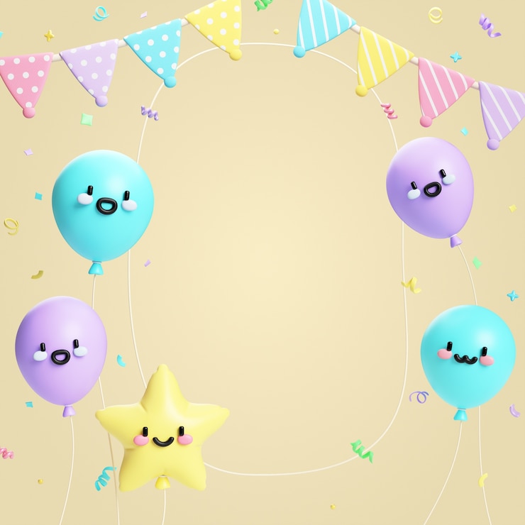 무료 PSD 생일 축하 요소의 3d 렌더링