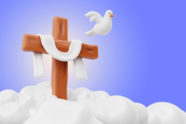 Free PSD 3d rendering of heaven illustration