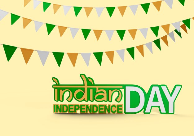 3d rendering of indian independence day