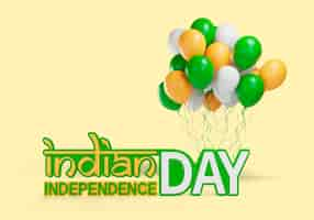 Free PSD 3d rendering of indian independence day