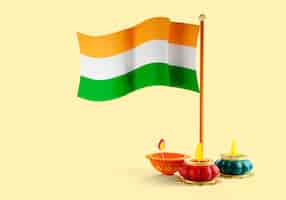 Free PSD 3d rendering of indian independence day