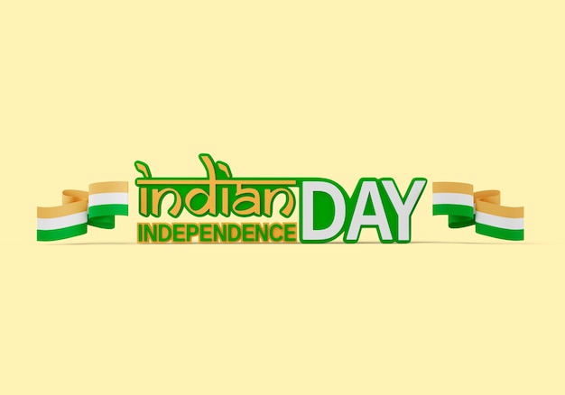 3d rendering of indian independence day