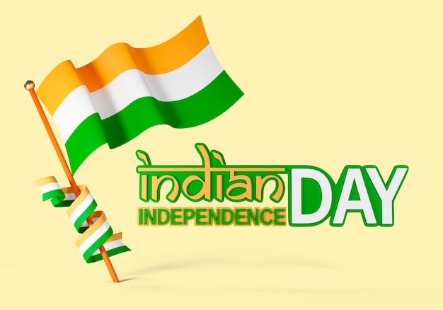Free PSD 3d rendering of indian independence day