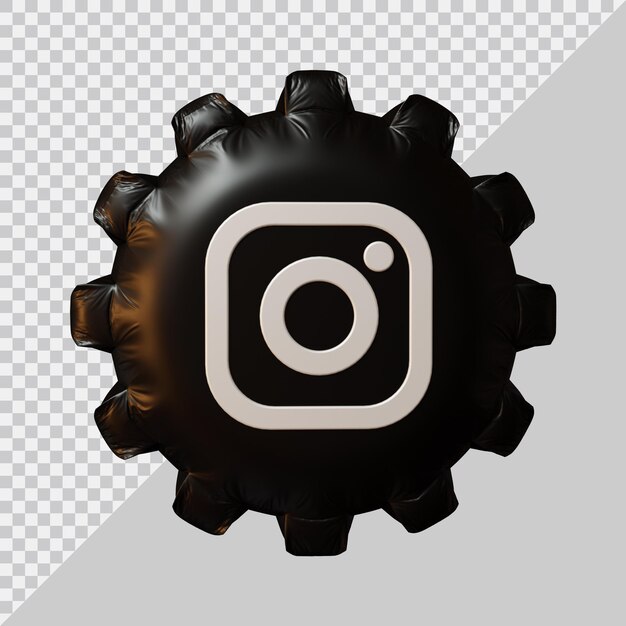 3d rendering of instagram icon balloon