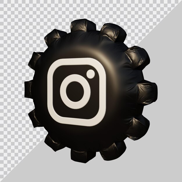 3d rendering of instagram icon balloon